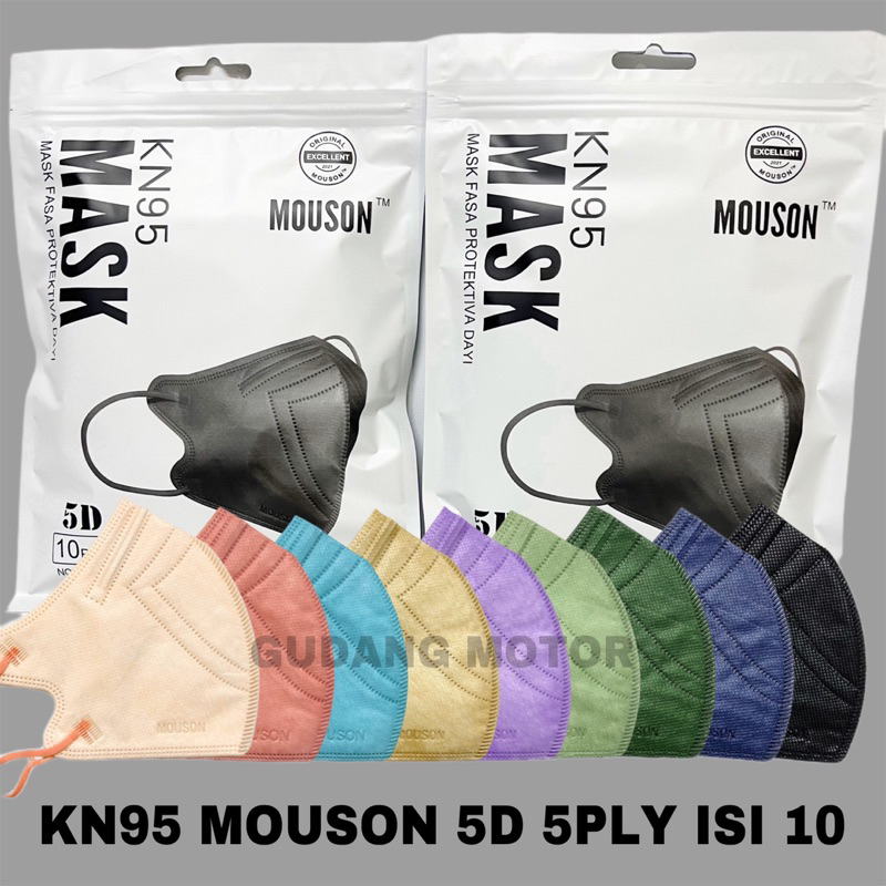 Masker KN95 Mouson 5D 5ply isi 10 pcs - Disposable Face Mask