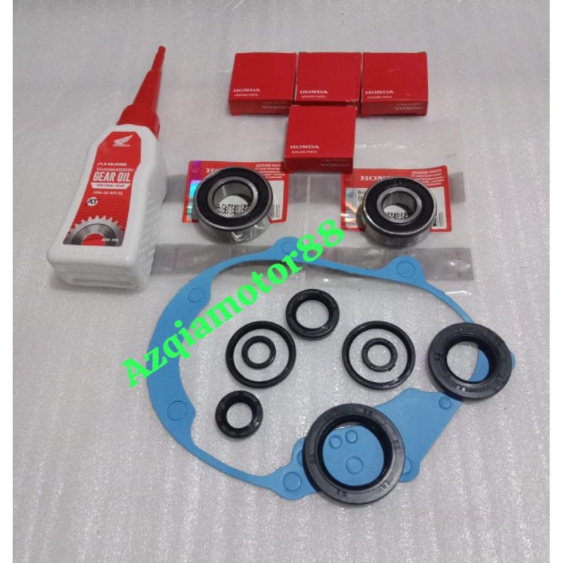 PAKET BEARING RASIO + SEAL SET KWN VARIO 125 150 LED KOMPLIT+ OLI GARDAN