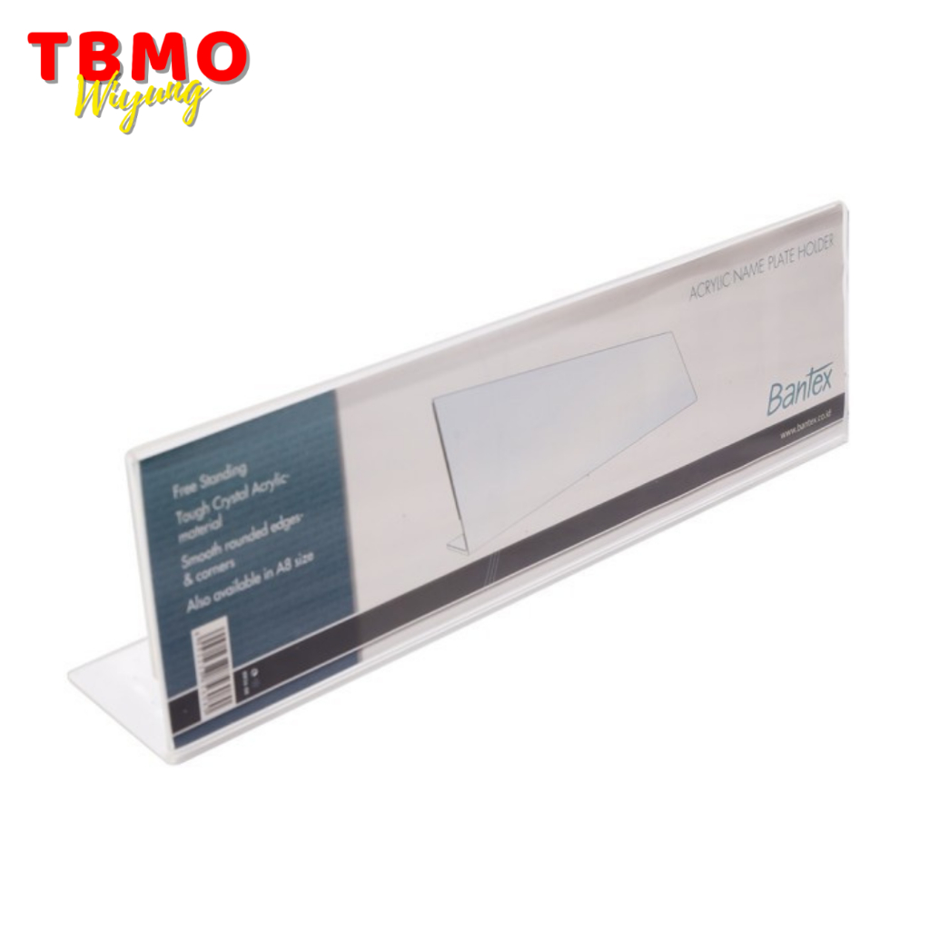 

TBMO Bantex Name Plate Acrylic Slanted Display 8856 08 Sign Holder Akrilik