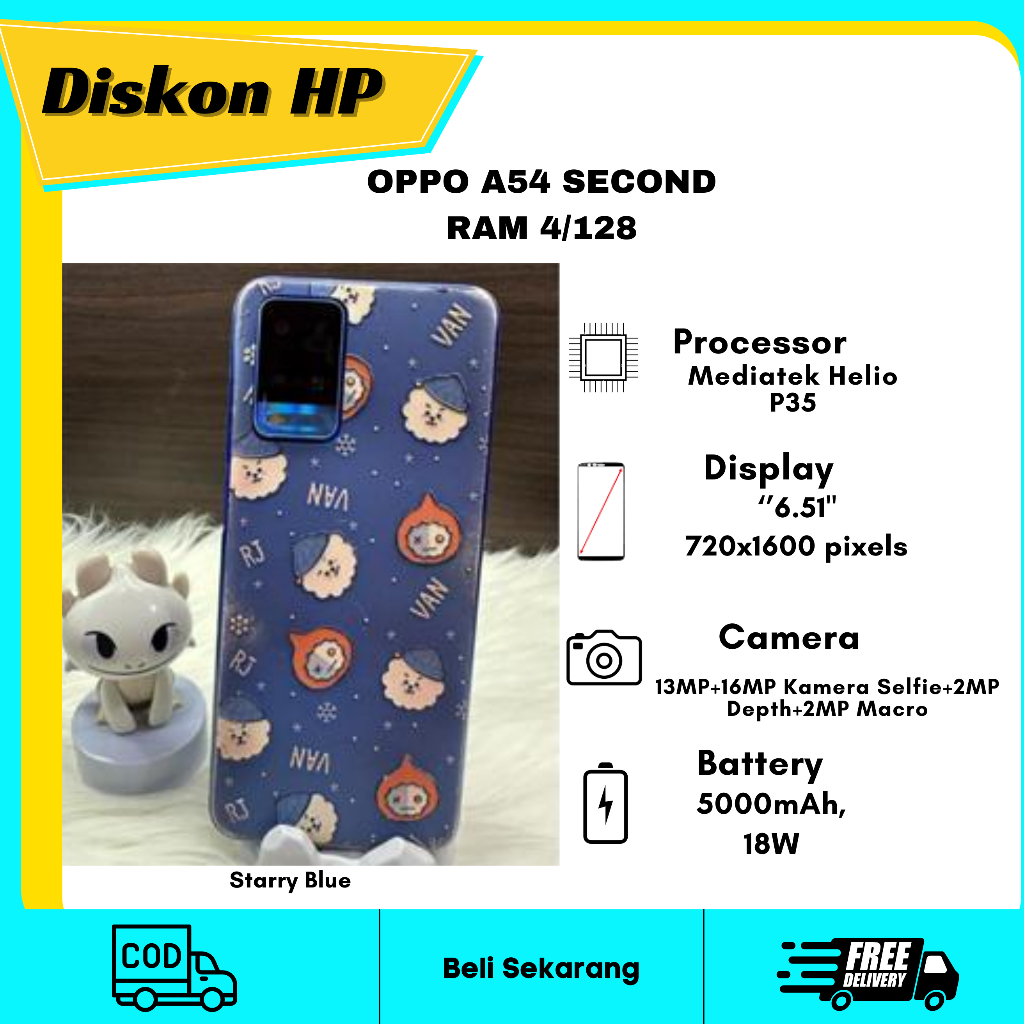 OPPO A54 RAM 4/128  ORIGINAL OPPO-STARRY BLUE