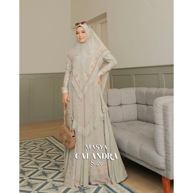 [MADENIA SYARI_MASYA] GAMIS SYARI TERBARU / DRESS SET PRINTING " CALANDRA SET " by MASYA