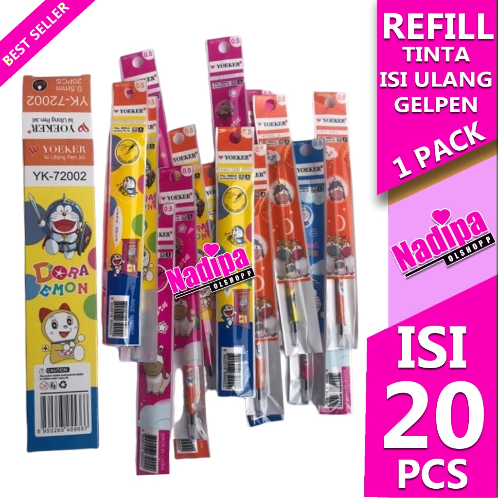 

REFILL ISI ULANG PULPEN GELPEN YOKER 1 PAK ISI 20 PCS NADIPA OLSHOPP