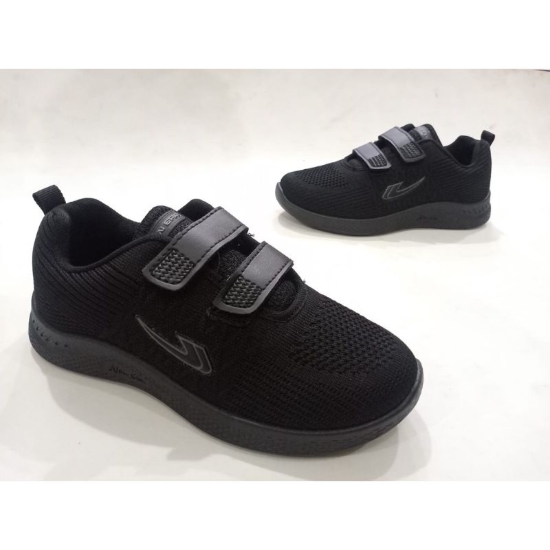 New era sepatu anak sekolah sepatu hitam sepatu perekat pria wanita sepatu anak terlaris size 30-40