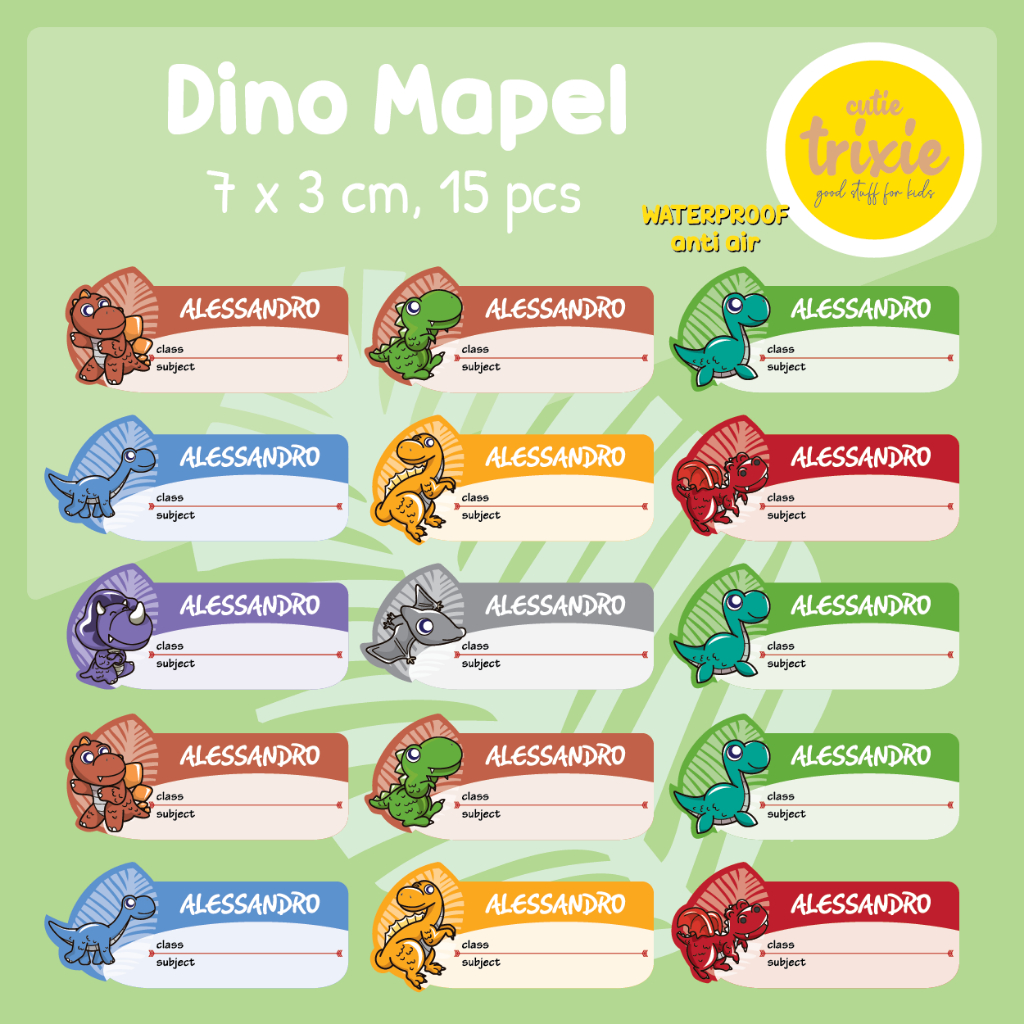 

Sticker Label Buku Mata Pelajaran Mapel Dinosaurus