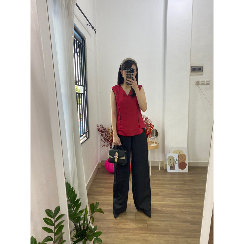 Saten blouse - atasan imlek - cheongsam imlek