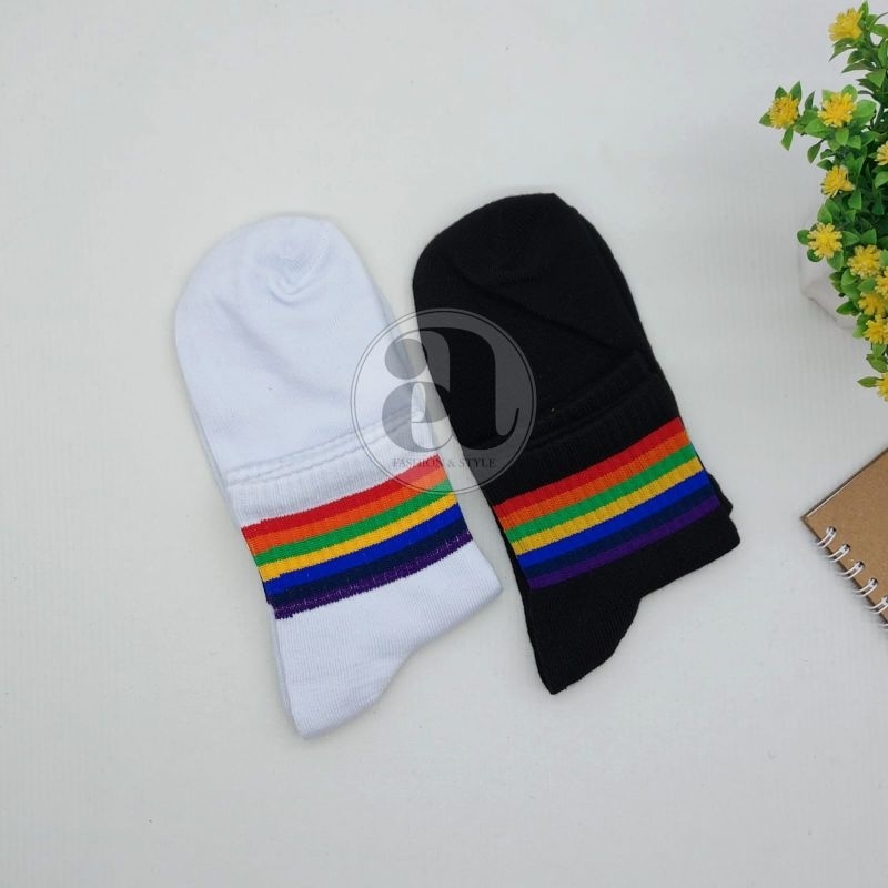 kaos kaki oldschool motif pelangi/ kaos kaki motif pelangi/ kaos kaki motif rainbow