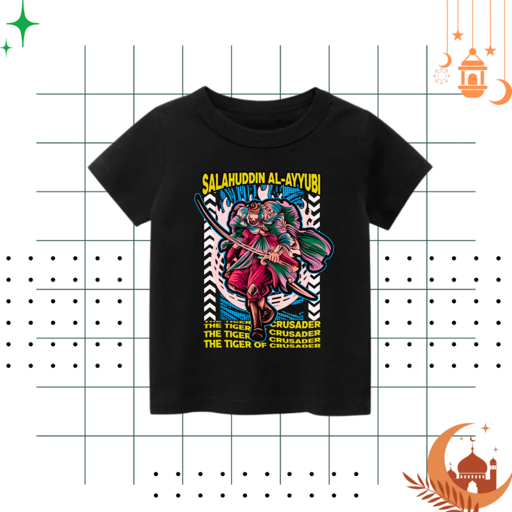 Baju Kaos Anak Laki Dakwah Islami Muslim Salahuddin Al Ayyubi