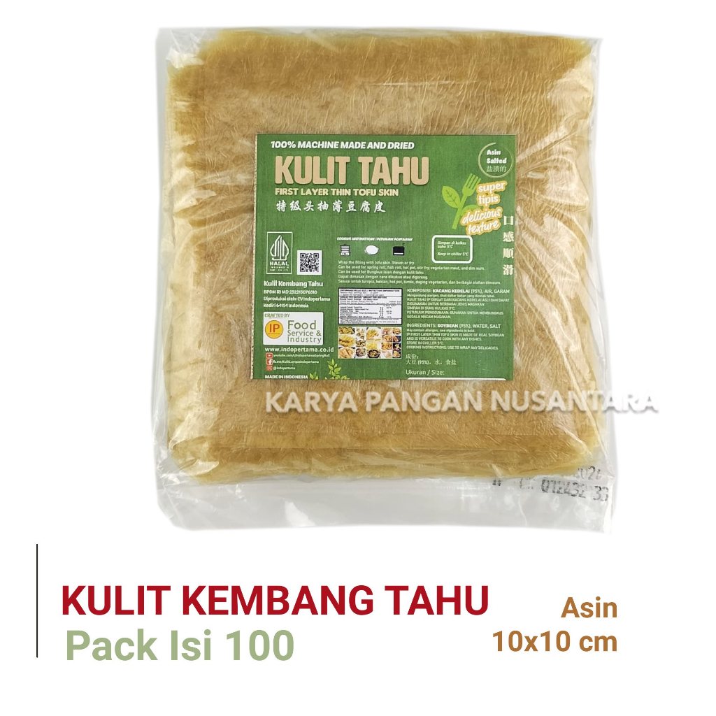 

KULIT TAHU DIMSUM KULIT KEMBANG TAHU HALAL ASIN 10x10 CM PACK 100