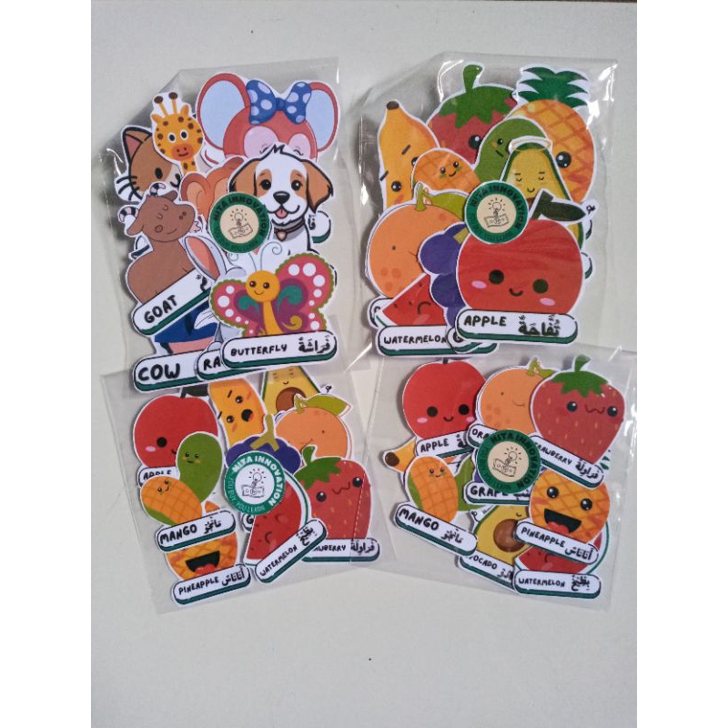 

Stiker kosakata buah dan hewan viral, auto pinter bahasa Arab dan Inggris!!!