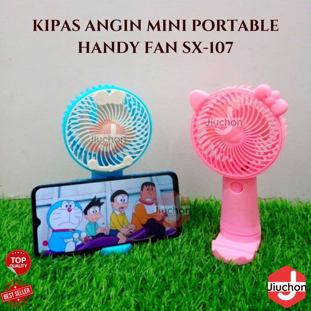 JIUCHON Kipas Wajah Mini Portabel Kipas Tangan Kecil Usb Pendingin Udara Karakter Doraemon Handy Fan