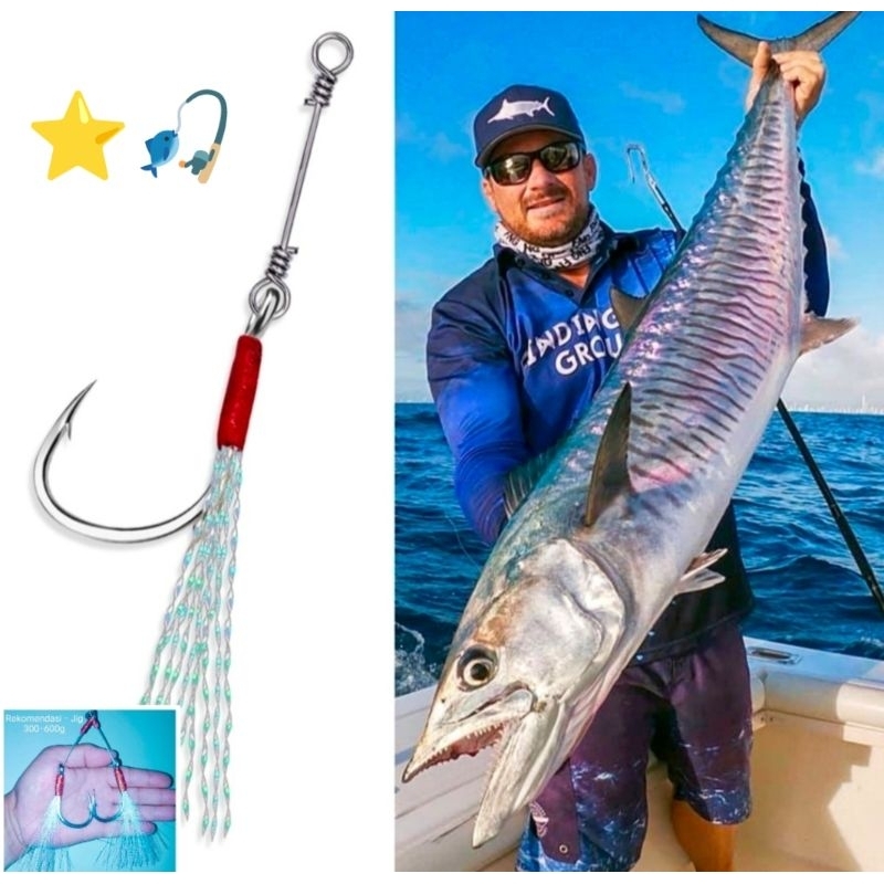 Assist Jigging Untuk Jig 20-600g Kail Tenggiri Double Hook ASSIST HOOK JIGGING  SLOW JIG