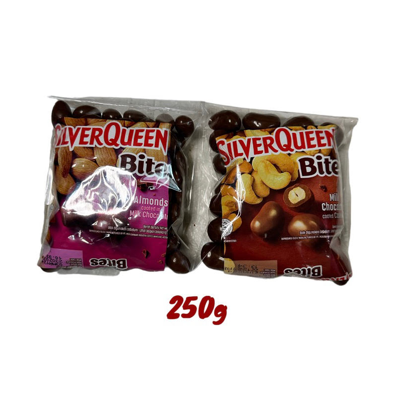 

Silverqueen bites almond . Mede snack kiloan ready stok