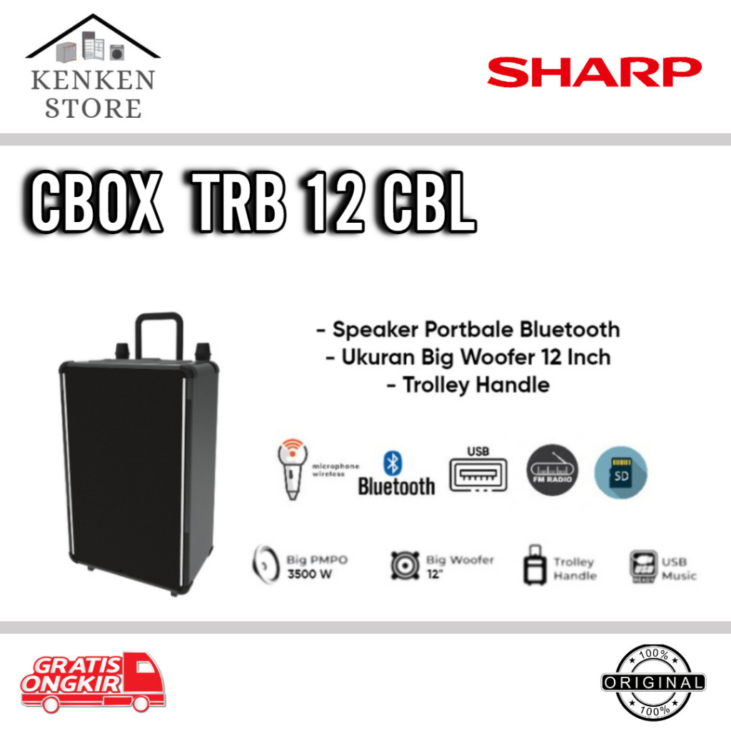 SHARP SPEAKER PORTABLE BLUETOOTH CB0X-TRB20CBL/CBOX-TRB12CBL