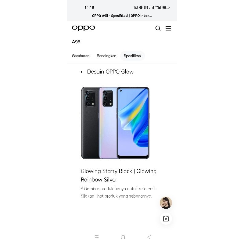 Oppo A95 hitam second