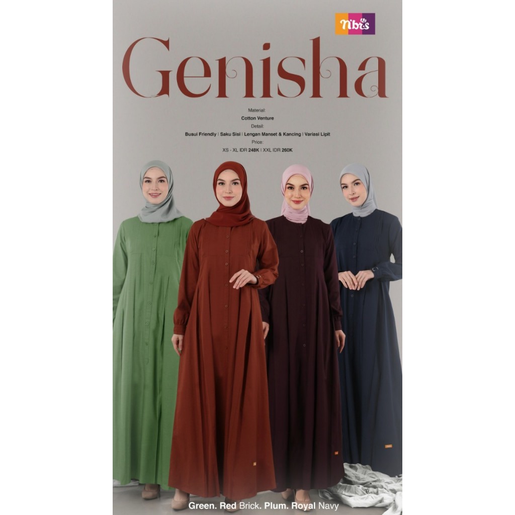 TERBARU GAMIS DEWASA NIBRAS GENISHA | GAMIS BUSUI | GAMIS SYAR'I NIBRAS 2023