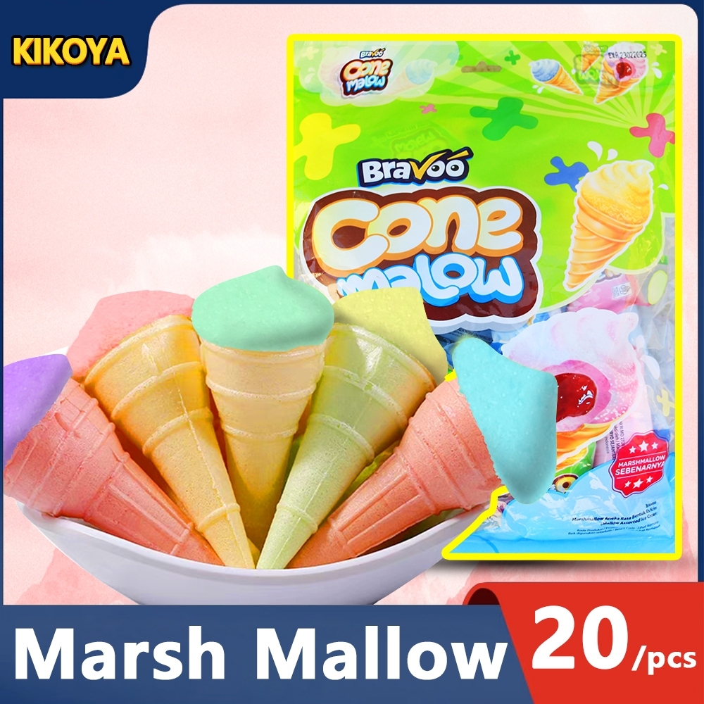 

KIKOYA CONE MALLOW 20 PCS MARSMALLOW ANEKA SNACK RASA Snacks Makanan Manis Rendah gula