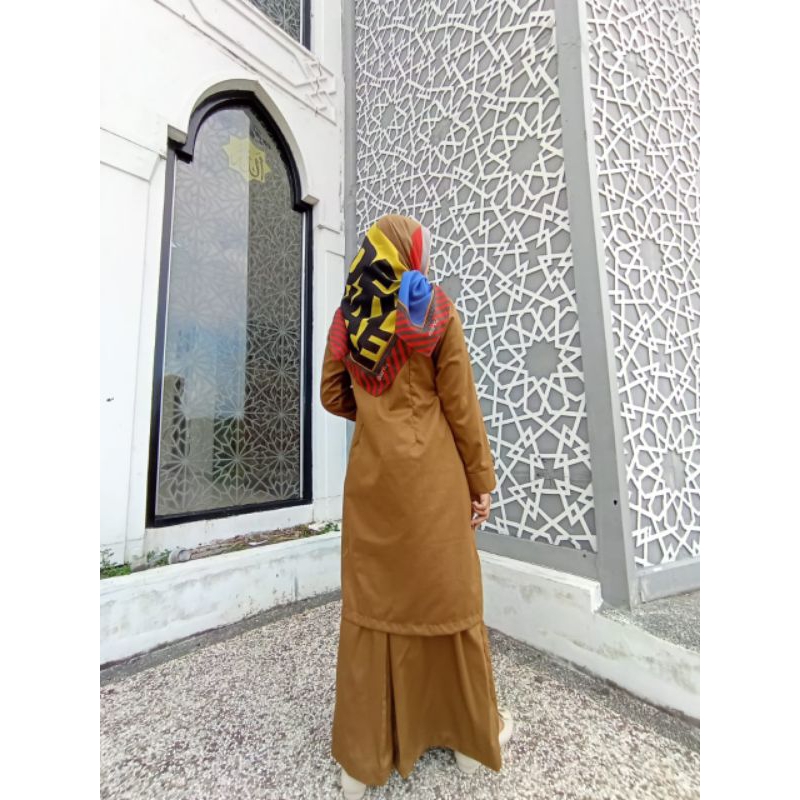 Setelan seragam Tunik Pns Pemda wanita ,rok atau celana,, Matrial Khaki Tua