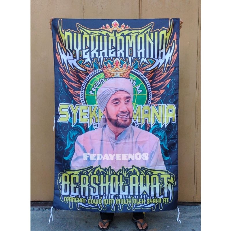 Bendera syekhermania 300x200cm.free stiker,full printing.