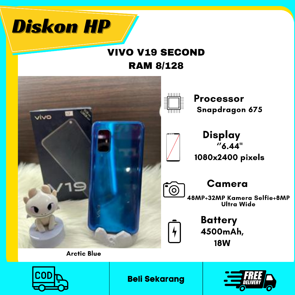 VIVO V19 RAM 8/128 ORIGINAL VIVO-ARCTIC BLUE