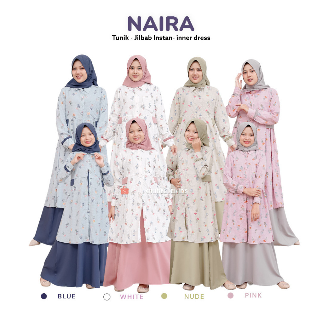Naira by Oribelle/one set /stelan anak perempuan /setelan muslim anak perempuan /baju anak tanggung 