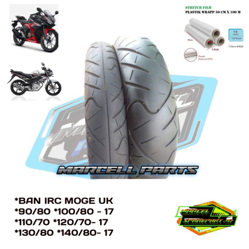 SEPASANG BAN COPOTAN MOGE MEREK IRC ROAD WINNER UK 100/80 130/70 - 17 BAN COPOTAN DEPAN BELAKANG ROA
