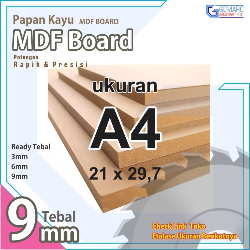 Mdf A4 - Mdf 9mm Ukuran A4