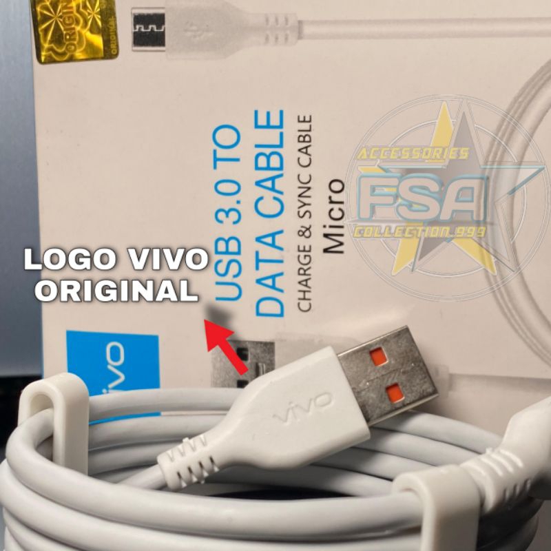 Kabel Data Charger VIVO Y20 Y20S Y20SG Y20 SG Z1 Pro S1 Original Fast Charging Micro USB / Kabel Dat