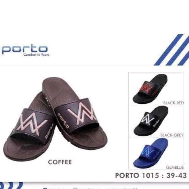 Porto 1015M 100% Ori - Sandal Selop Pria Alan Walker Anti Slip Berkualitas