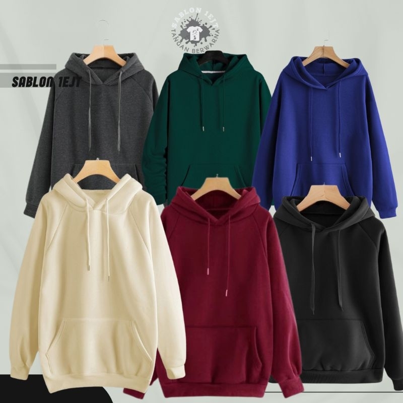 JAKET HOODIE ZIPPER POLOS HITAM PRIA WANITA WAME