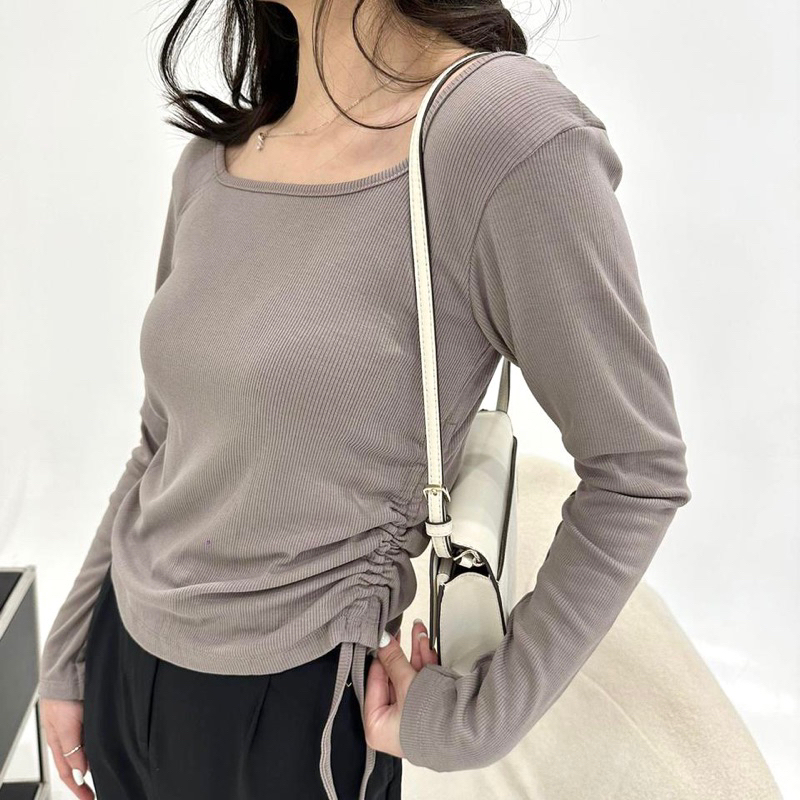 EDLYN Rui Knit Top - Atasan Wanita Knit Crop Top Baju Knit Atasan Crop Knit Top Crop Top Longsleeve 