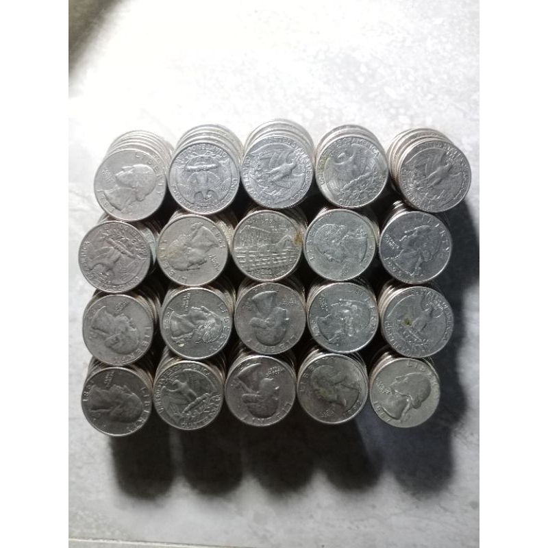 Coin Amerika Quarter Dollar 200 Keping setara dengan 50.Dollar (S182)