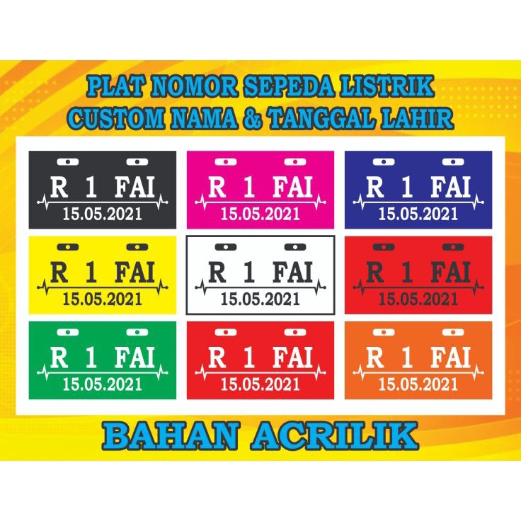 PLAT NOMOR SEPEDA LISTRIK