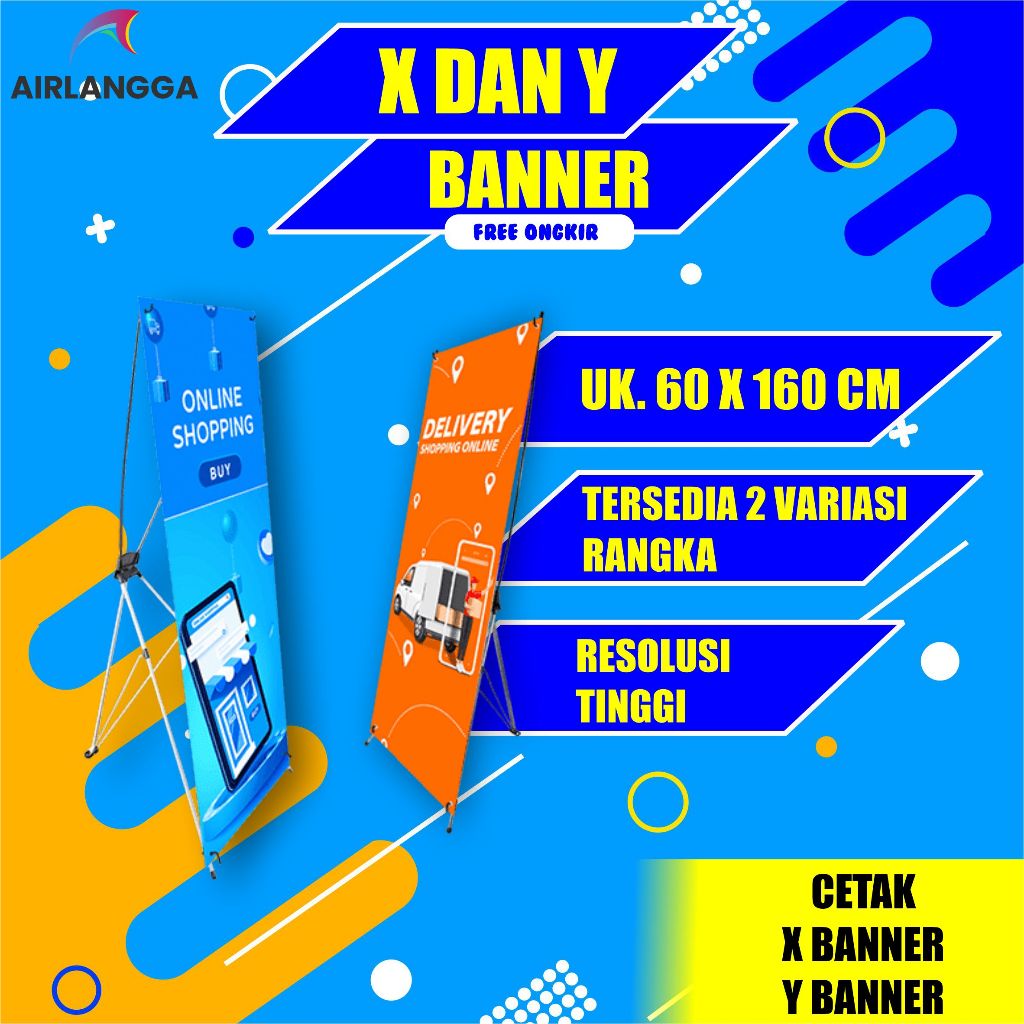 Cetak Y dan X Banner Ukuran 60 x 160 cm/ X banner/ Display banner/