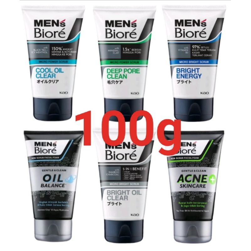 Mens Biore 100g Deep Pore Clean Acne Skincare