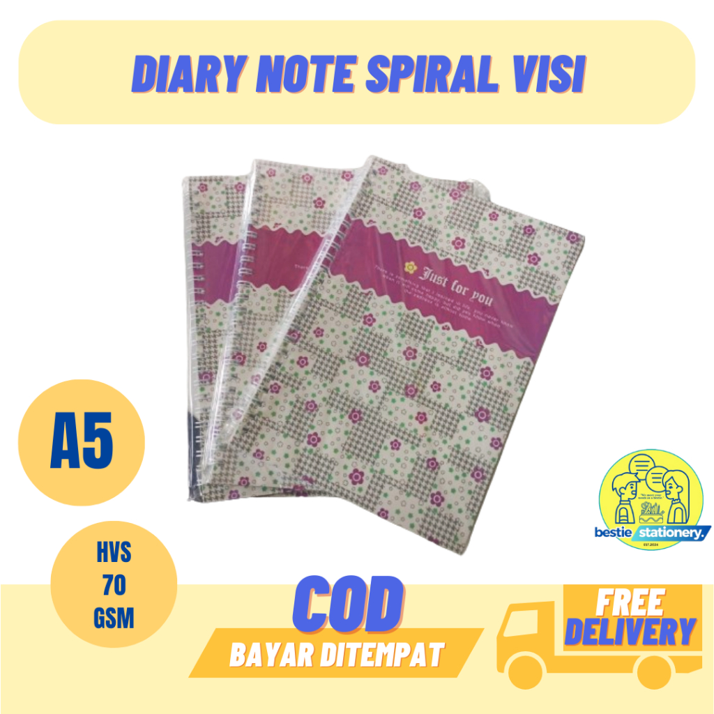 

DIARY NOTE SPIRAL VISI / NOTEBOOK / BLOCKNOTE / BUKU CATATAN MURAH