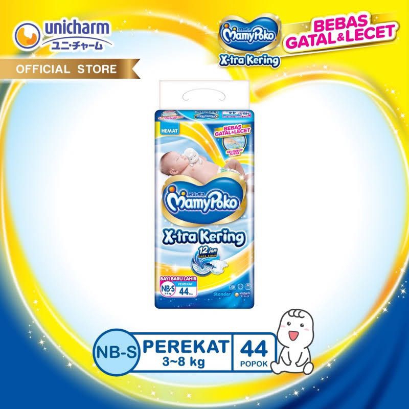 Mamy Poko Perekat NB-S 44 & Mamy Poko M 40 / Pampers Mamy Poko Tape