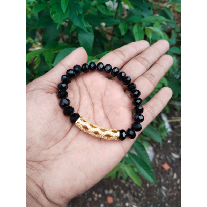 Gelang tangan wanita // gelang kristal // gelang kristal variasi perhiasan lapis emas // replika ema