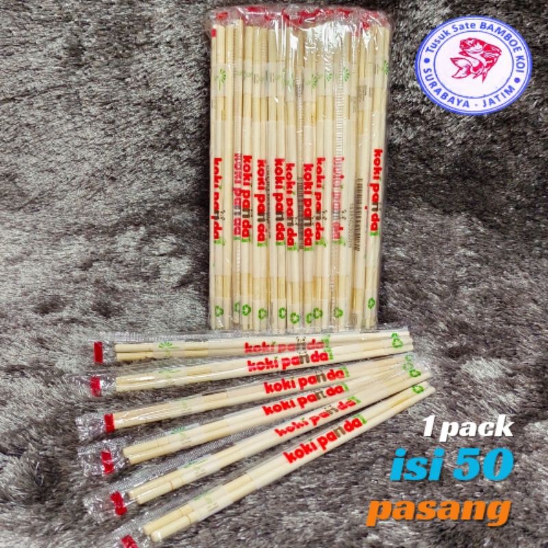 [isi 50 pasang] SUMPIT BAMBU IMPORT PREMIUM KOKI PANDA