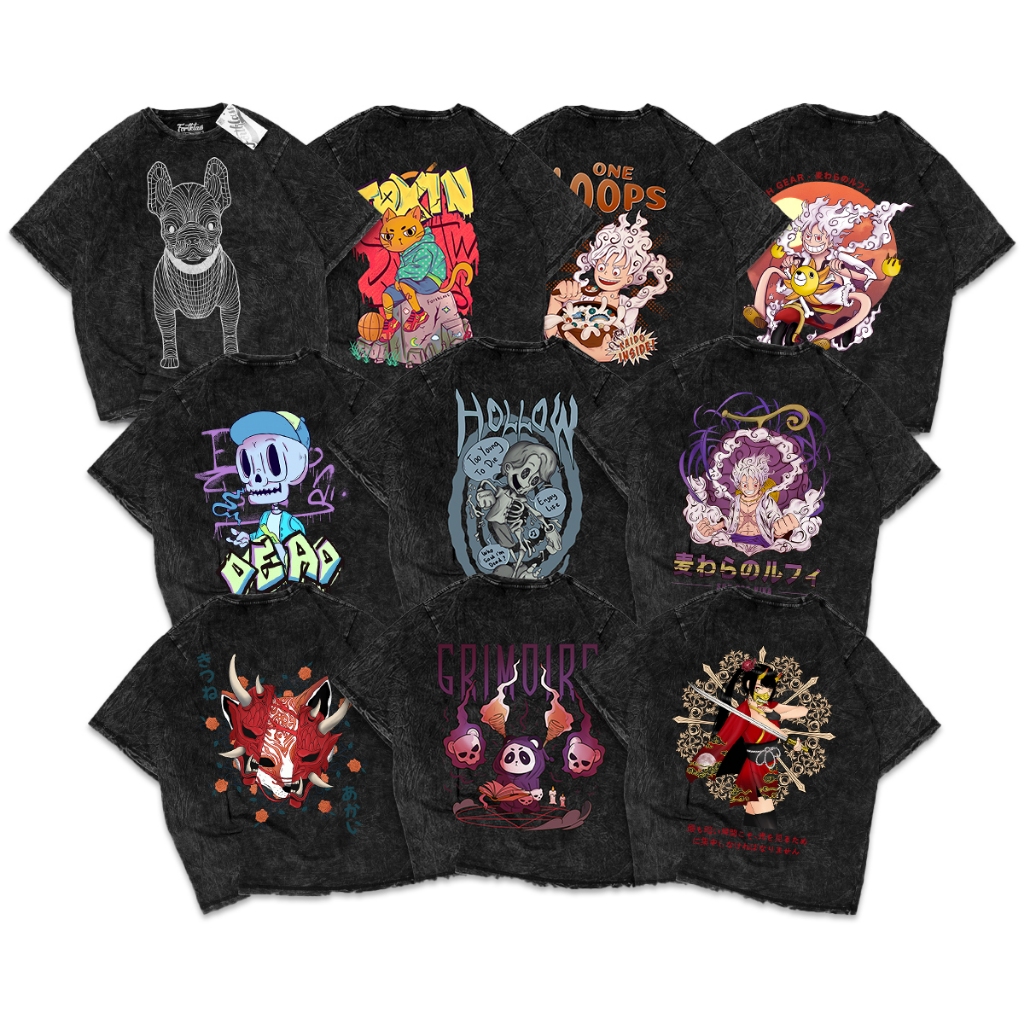 FORTKLASS OVERSIZE T-SHIRT WASH / BAJU KAOS OVERSIZE WASH PRIA DISTRO / SNOW WASH MIX