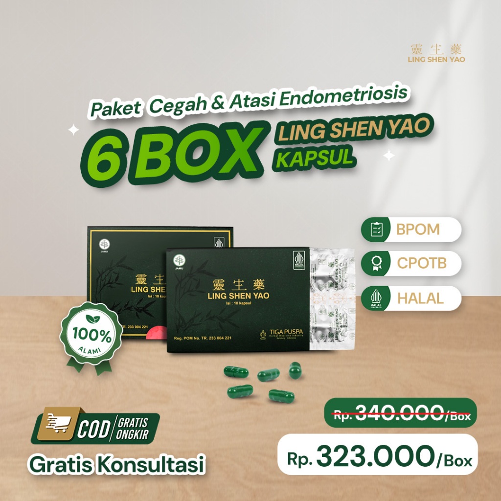 

Paket 6 Strip LING SHEN YAO Kapsul - Herbal Alami bantu Cegah & Atasi Endometriosis