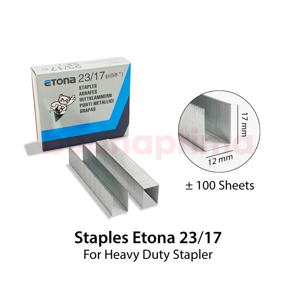 

Staples Etona 23/17 Isi Stapler Untuk Hekter Jilid Besar Heavy Duty