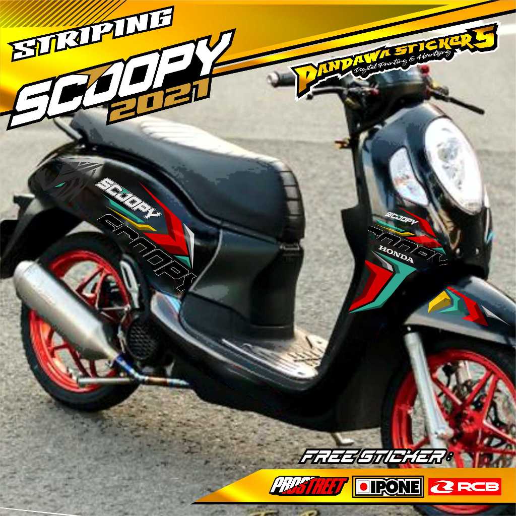 STRIPING VARIASI MOTOR HONDA SCOOPY 2021 / STICKER LIST MOTOR SCOOPY 2021