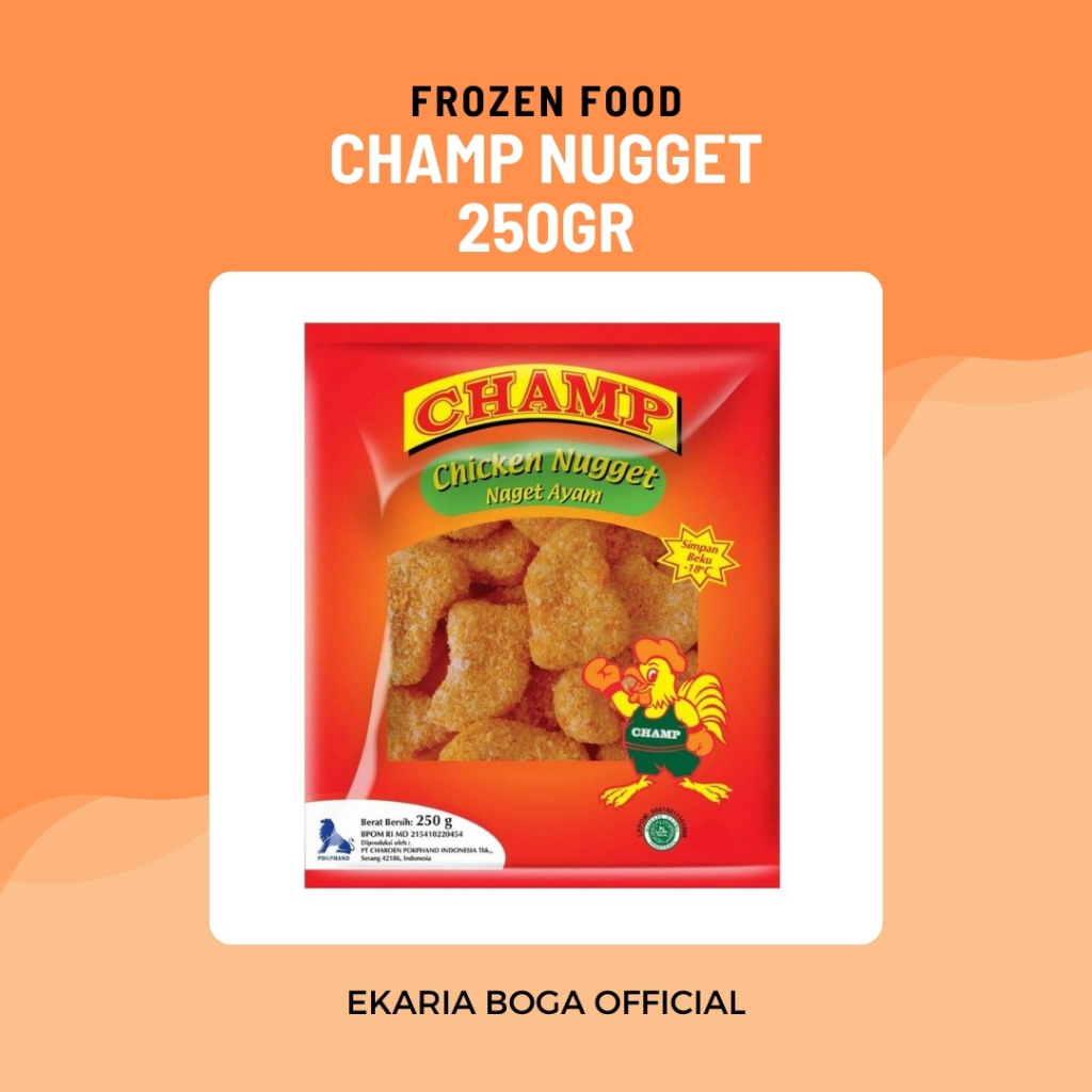 

FROZEN FOOD | NUGGET | NAGET AYAM | CHICKEN NUGGET | CHAMP NUGGET 250 GRAM