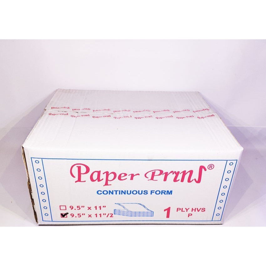 

PAPER PRYNS 9 1/2" X 11'' 1 PLY BAGI 2 CONTINOUS FORM KOMPUTER ( DUS )