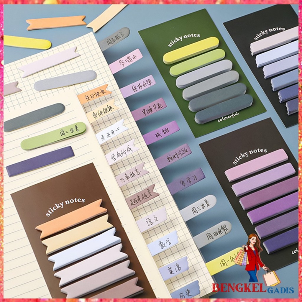 

BG Sticky Note Gradiasi 6in1 Tempelan Kertas Catatan 120 Lembar Kertas Notes Morandi Warna Gradasi Label Indeks Kertas Deco Colourful Diy Jurnal Planner Mini Memo Bookmark Notepad Alat Tulis Kantor Sekolah