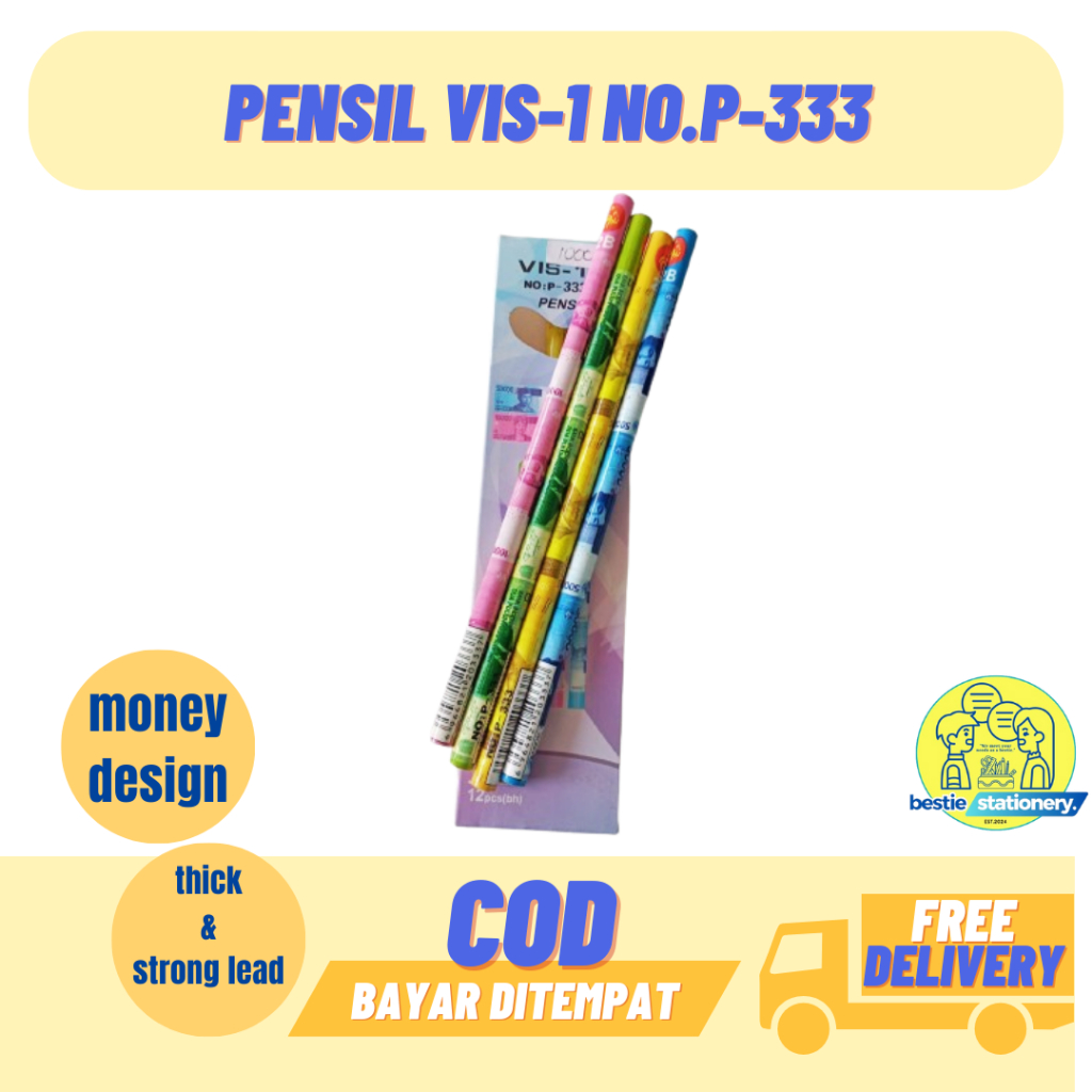

PENSIL 2B VIS-1 NO. P-333 MOTIF UANG MURAH