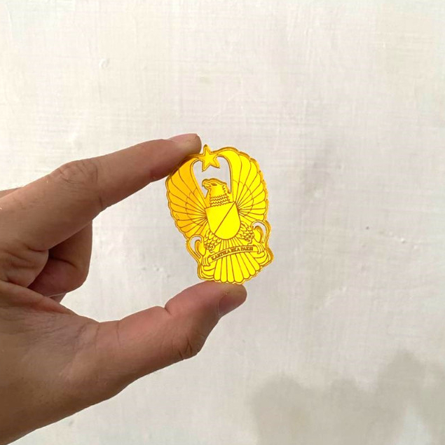 LOGO LAMBANG AKRILIK EMAS TNI POLRI JALASENASTRI MARITIM PROFESI CUSTOM / AKRILIK GOLD MIRROR DEKORA