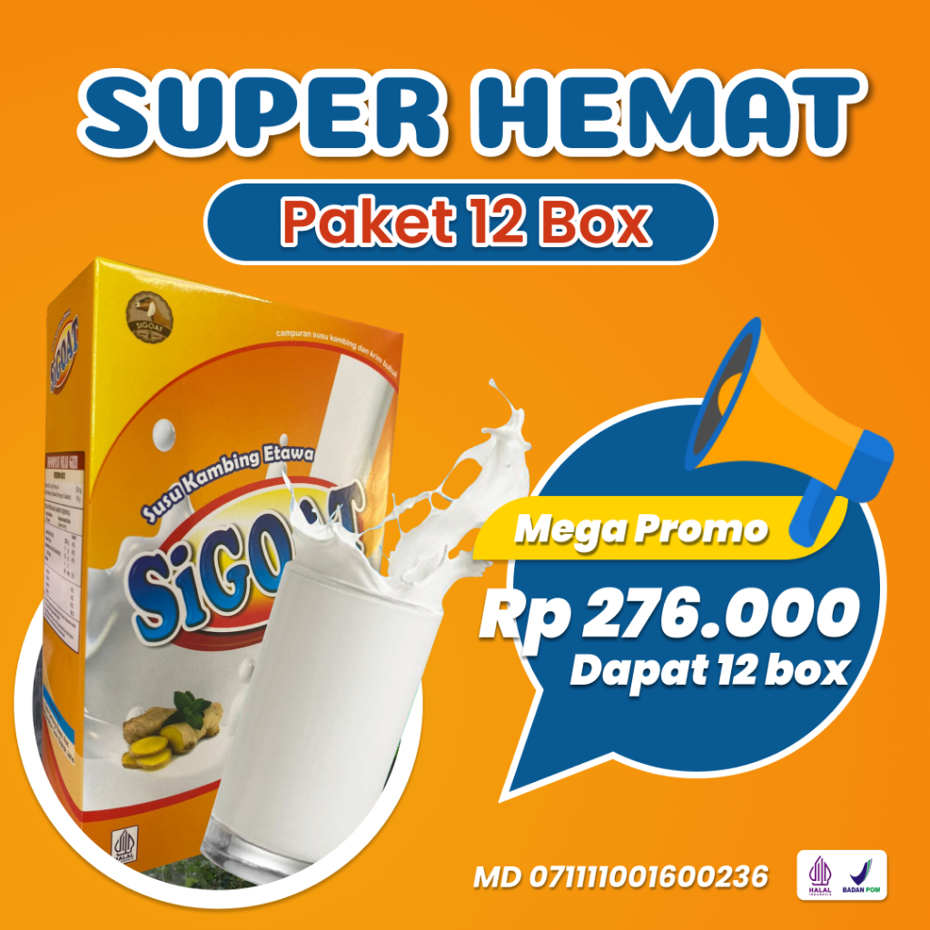 

Paket 12 Box SiGOAT Jahe – Susu Etawa Bubuk untuk Tulang & Sendi Sehat