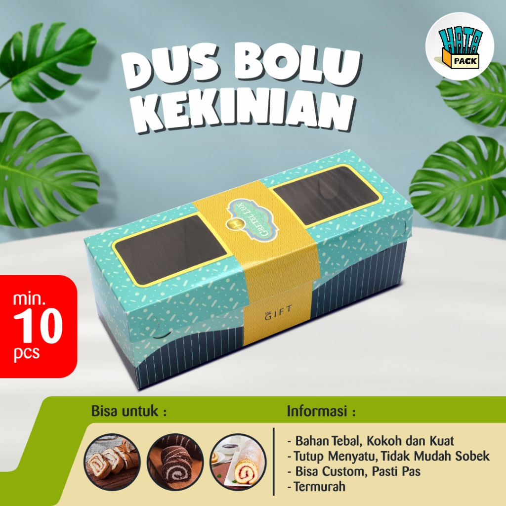 Dus Box Bolu Gretel Lux / Dus Kue Ukuran 25 x 9 x 8,5 Cm / Dus Box Kue Hansel Bandung