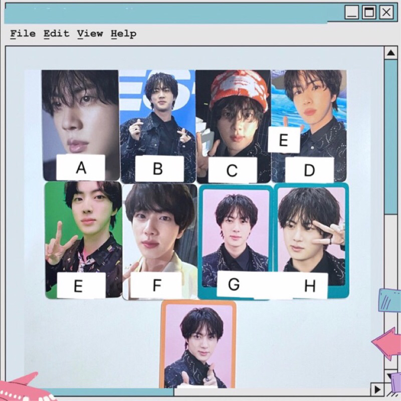 OFFICIAL photocard pc BTS jin kim seokjin topi peace putih dicon murah